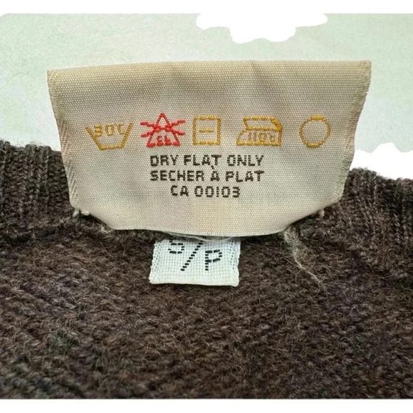 Parkhurst Vintage Wool V Neck Grandpa Brown Knit Sweater Size Small - Picture 6 of 7